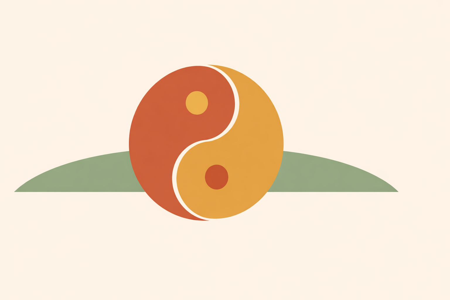 Therapist using yin vs yang diagram in counseling session to explain balance of opposite energies to client