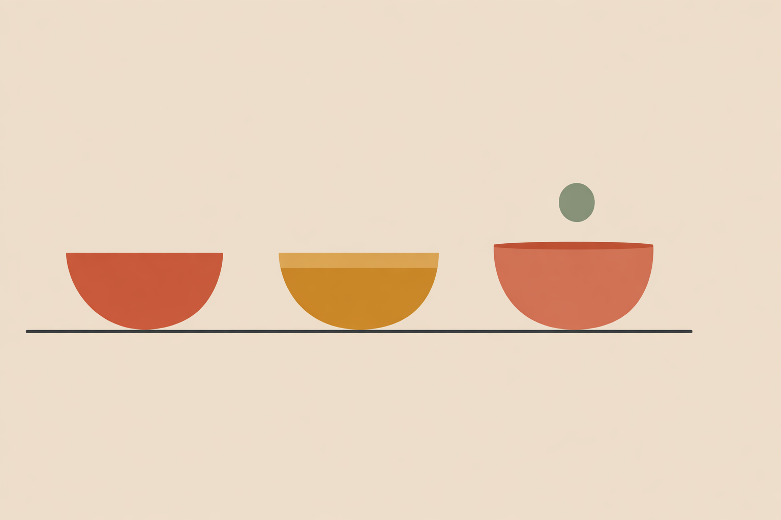 Woman practicing mindful eating meditation, pausing with a small bite of food to check in with hunger and fullness cues