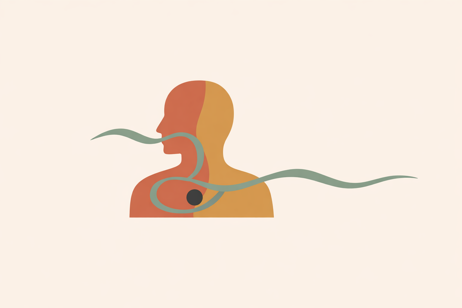 Woman practicing gentle breathwork with hand on chest to support nervous system regulation and calm stress
