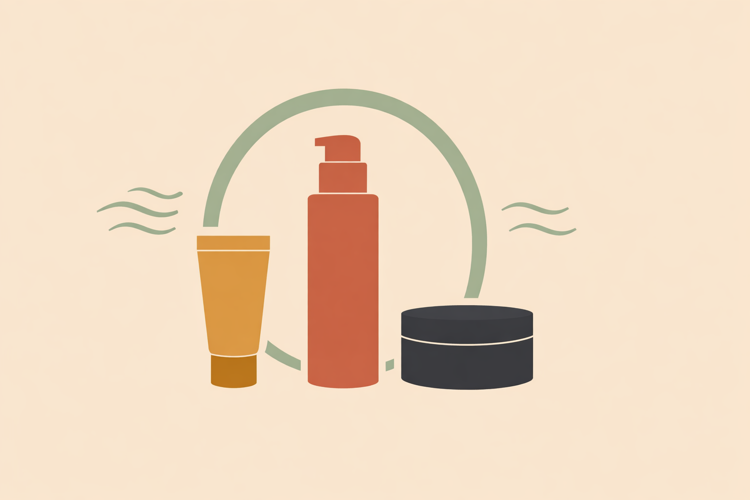 Hands arranging opaque cosmetic jars to preserve botanical skin care products and extend their shelf life