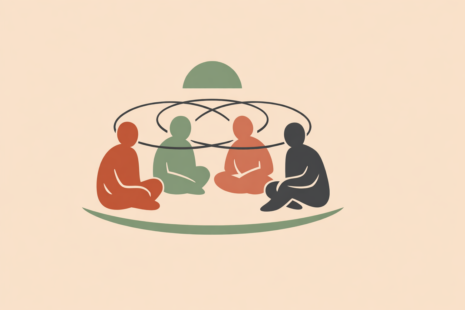 Older adults smiling and talking in a small circle during a group playbook activity to ease social isolation