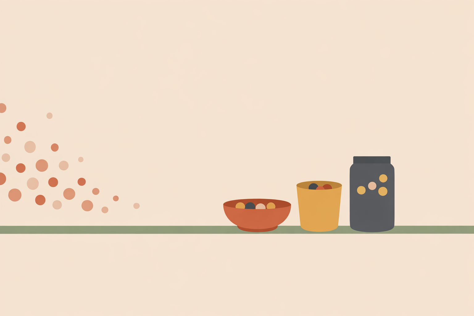 Woman rearranging kitchen counter snacks into closed containers to stop mindless snacking with small environment tweaks