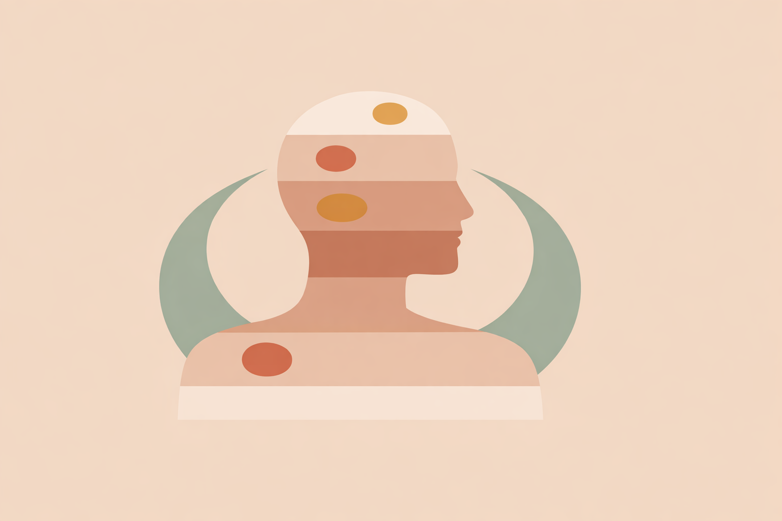 Person practicing a brief mind–body connection check-in, placing hand on heart to steady overwhelming emotions