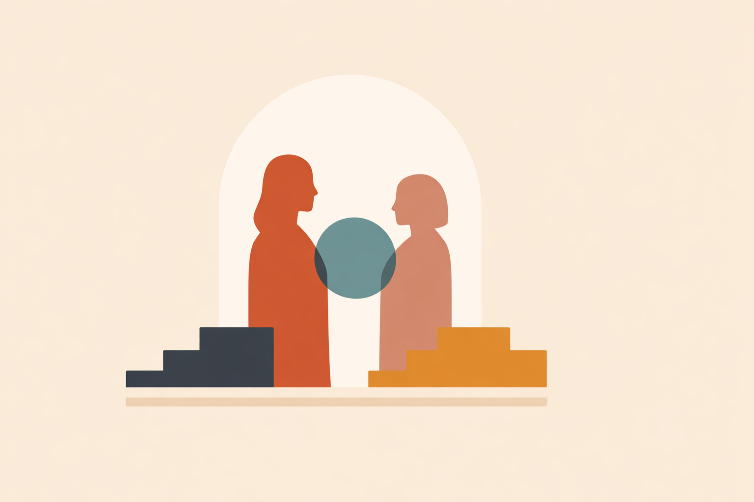 Employer discussing menopause lifestyle changes with employee in office, using supportive workplace communication scripts
