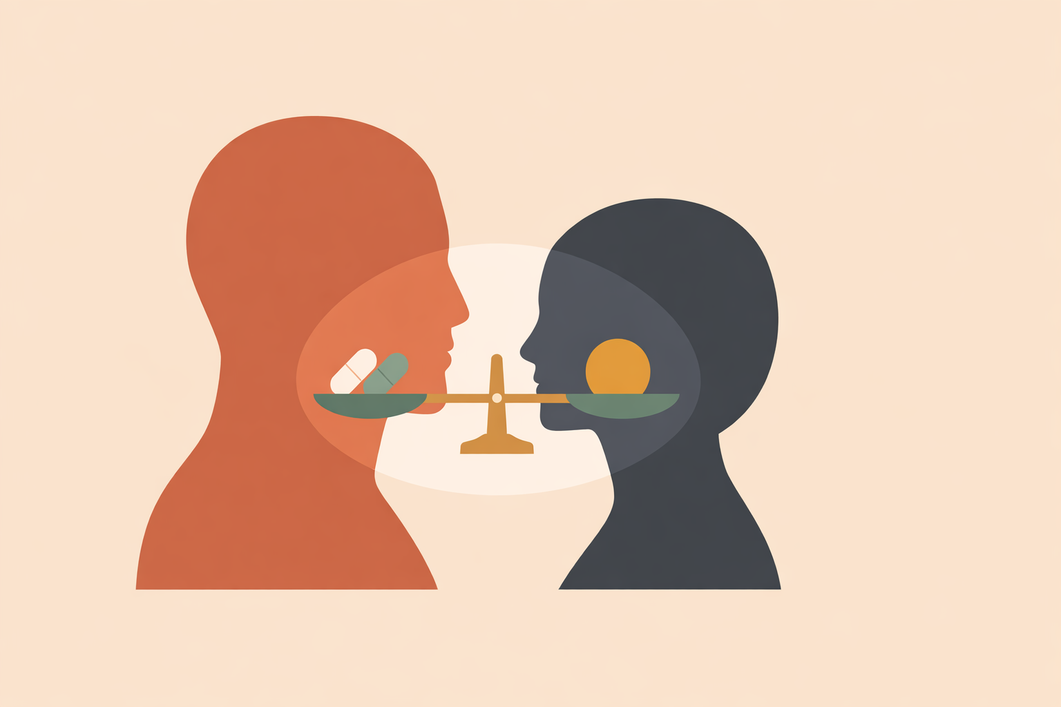 Doctor discussing hormone replacement therapy options with menopausal woman during supportive consultation