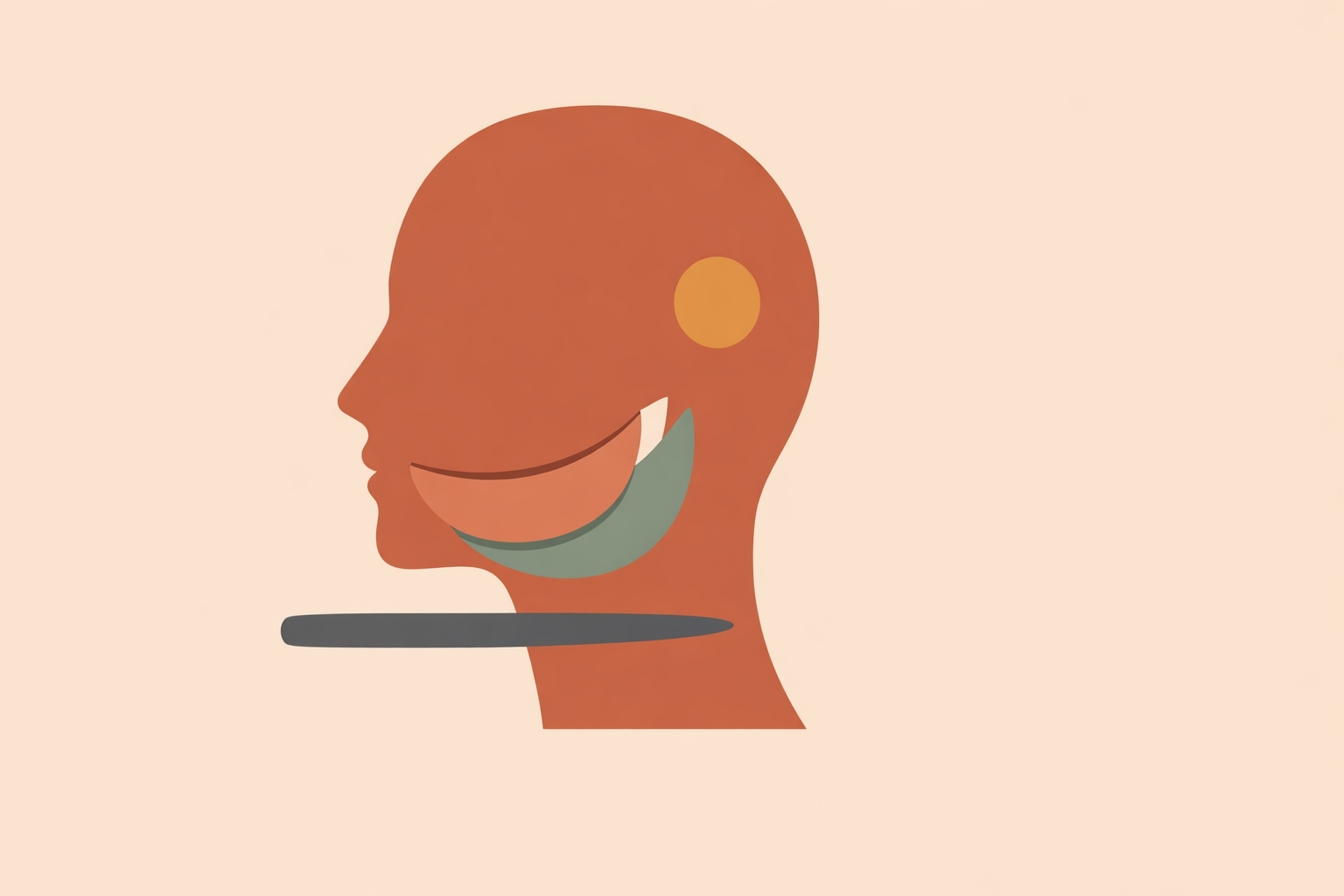 Therapist gently guiding stressed client through jaw relaxation technique to ease jaw tension during counseling session