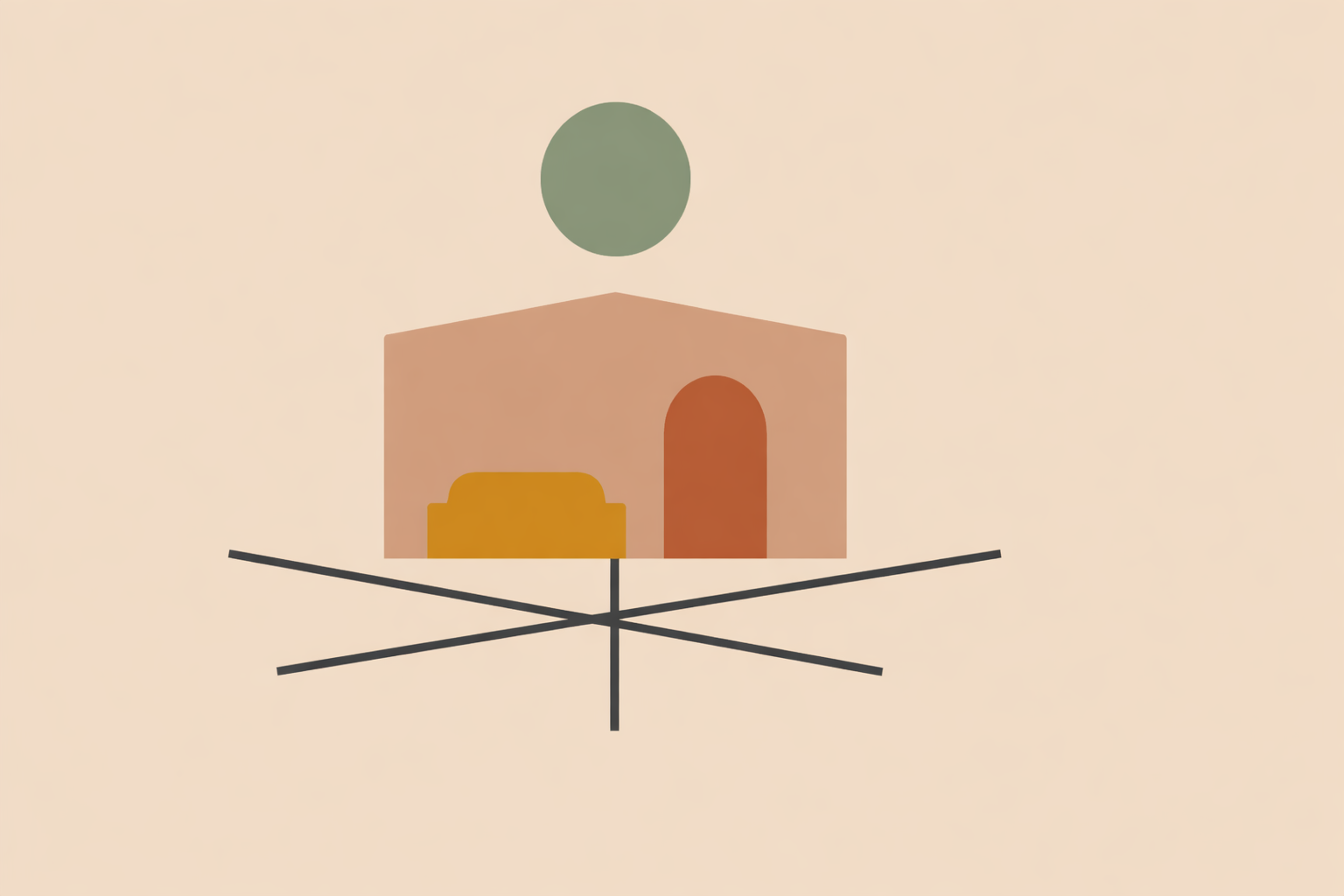 Practitioner using dowsing rods to detect geopathic stress lines in a modern home living room