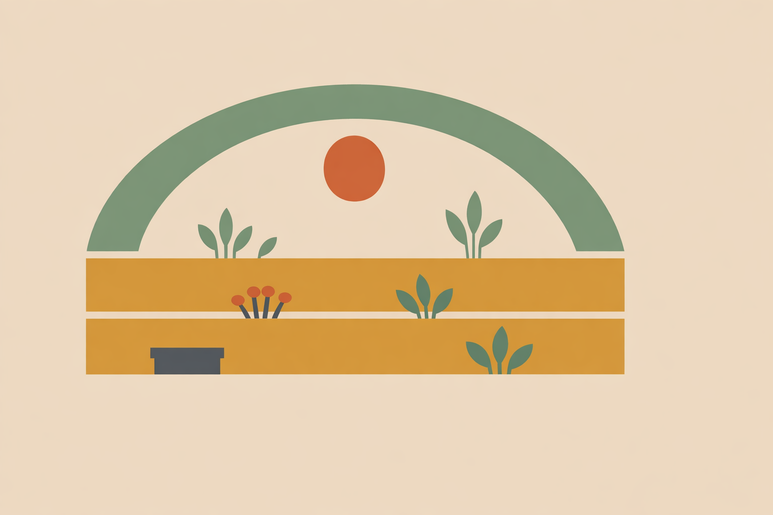 Neighbors planning raised beds in a community garden while reviewing city zoning rules and permits