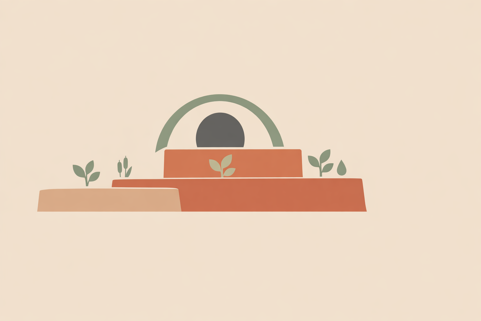 Designer presenting a permaculture garden design plan with zones, pathways, and edible plant beds to a homeowner client