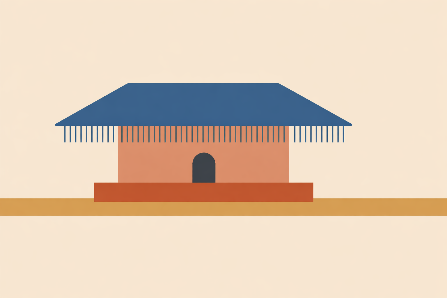 Builder installing drainage layer beneath straw bale wall to adapt straw bale construction for wet climate durability