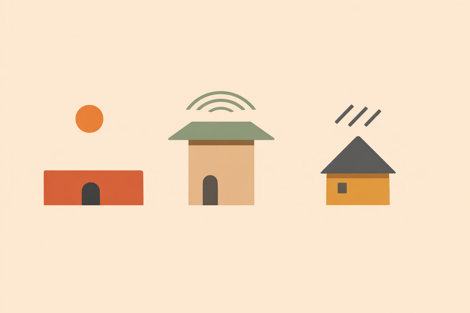 Builder comparing natural building materials for different climate zones on a house plan layout
