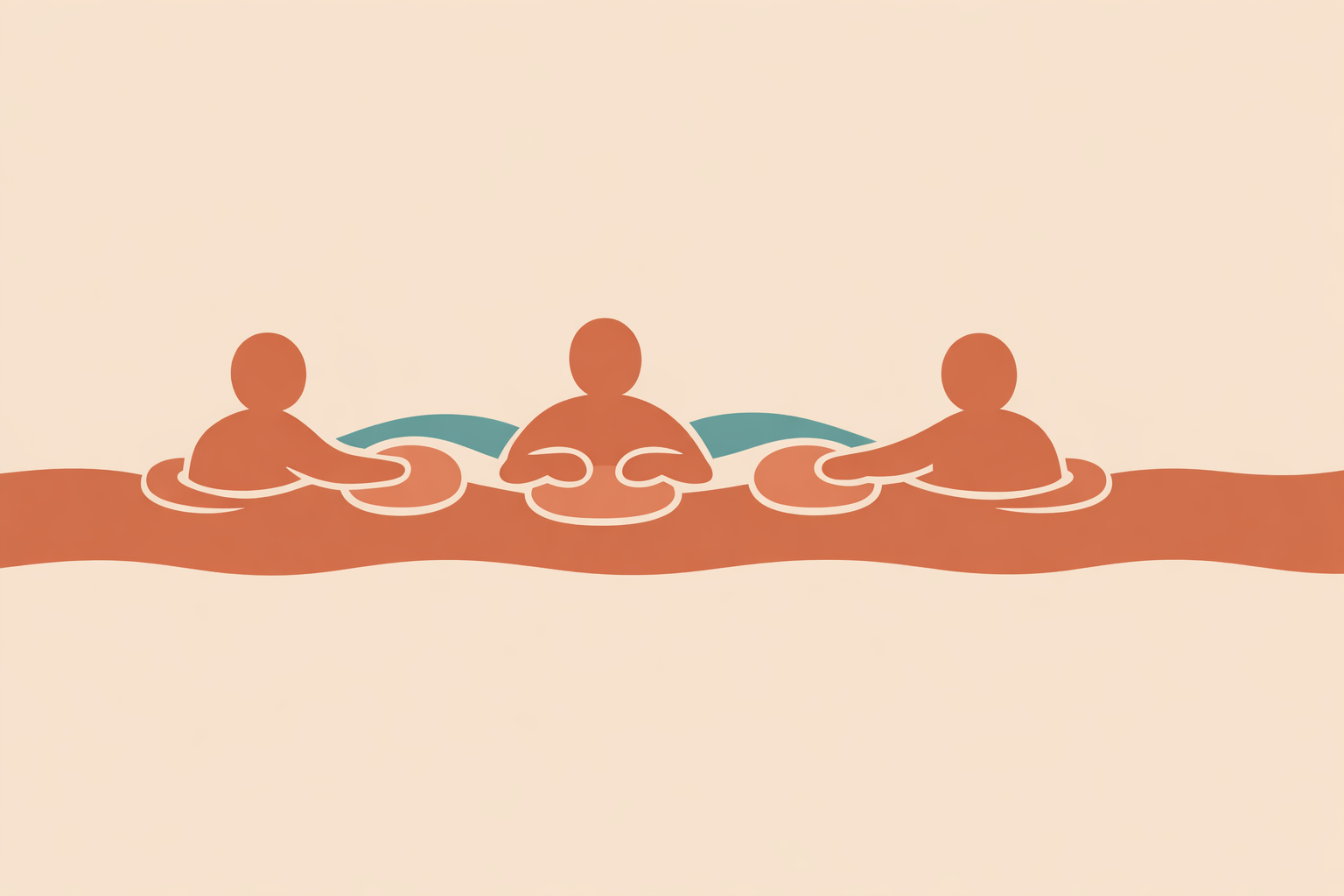 Therapist leading group in aquatic movement therapy exercises to build trust and connection in the pool