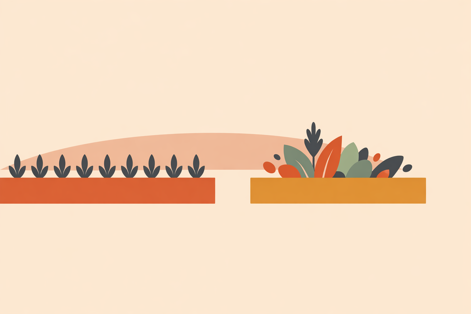 Gardener comparing monoculture and polyculture garden beds to evaluate which planting method yields more harvest