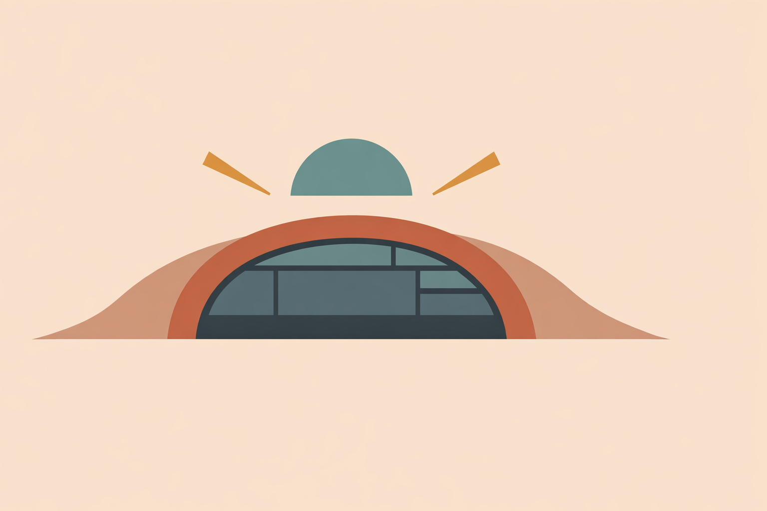 Architect illustrating glass facade design to naturally warm underground hobbit vaults