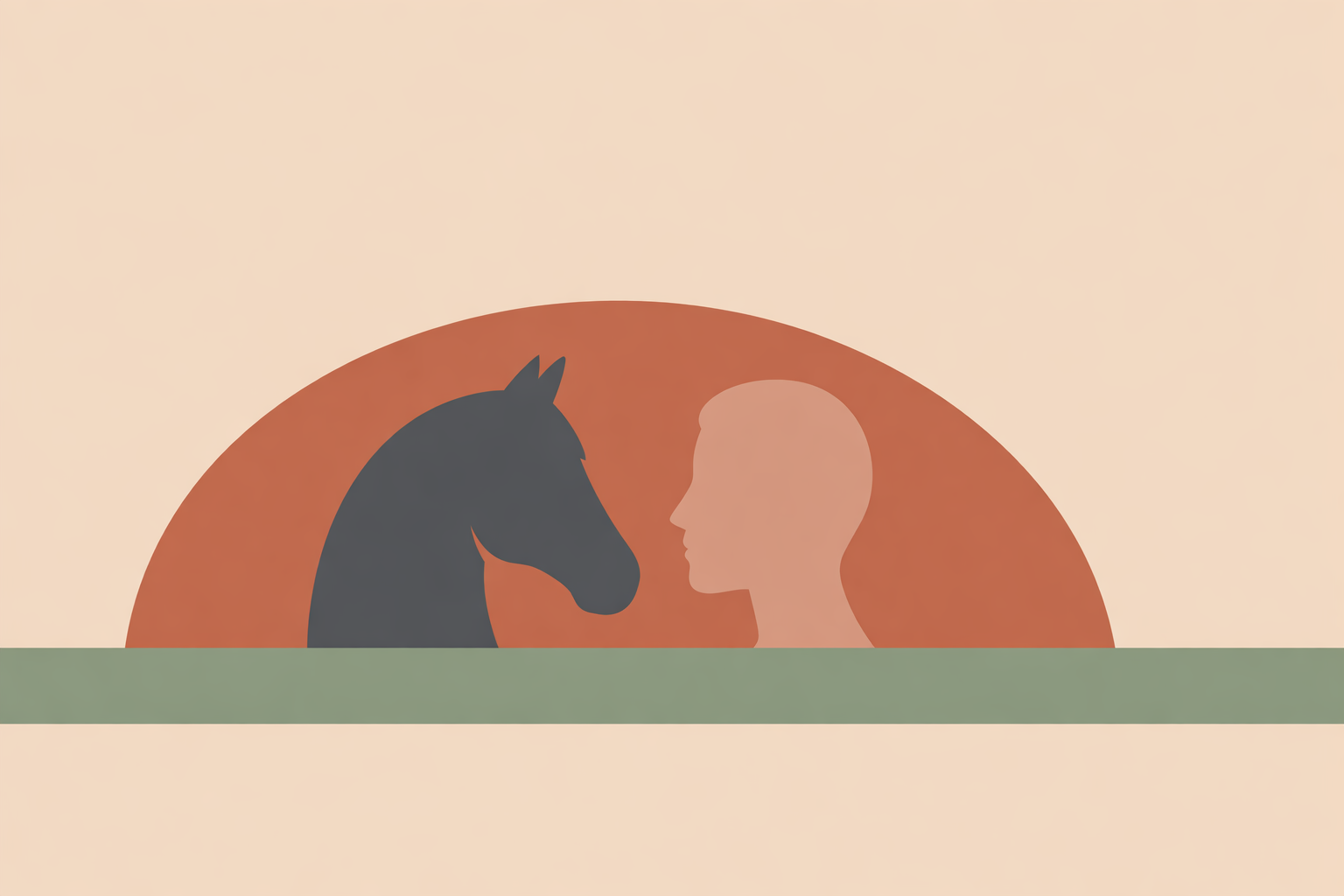 Therapist leading equine assisted therapy session with client and horse outdoors to market a new counseling practice