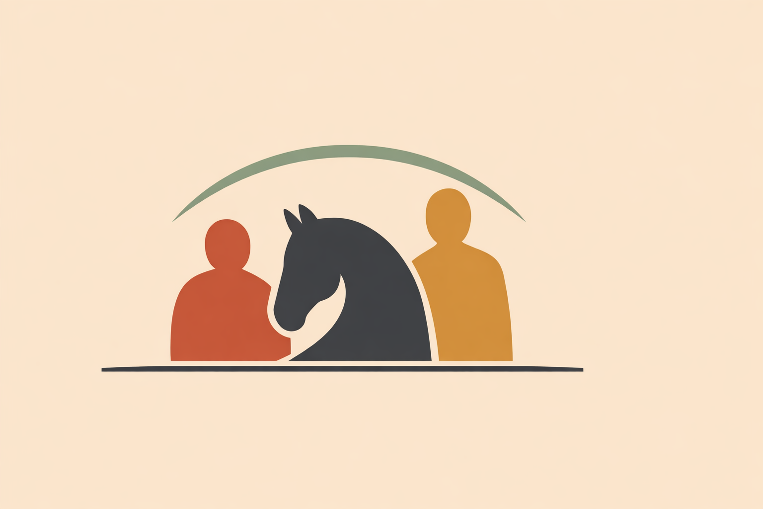 Therapist guiding client in equine therapy session, leading calm horse to support mental health treatment