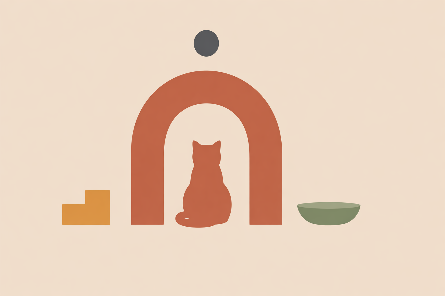 Vet gently examining relaxed cat during integrative animal health visit combining conventional and holistic care