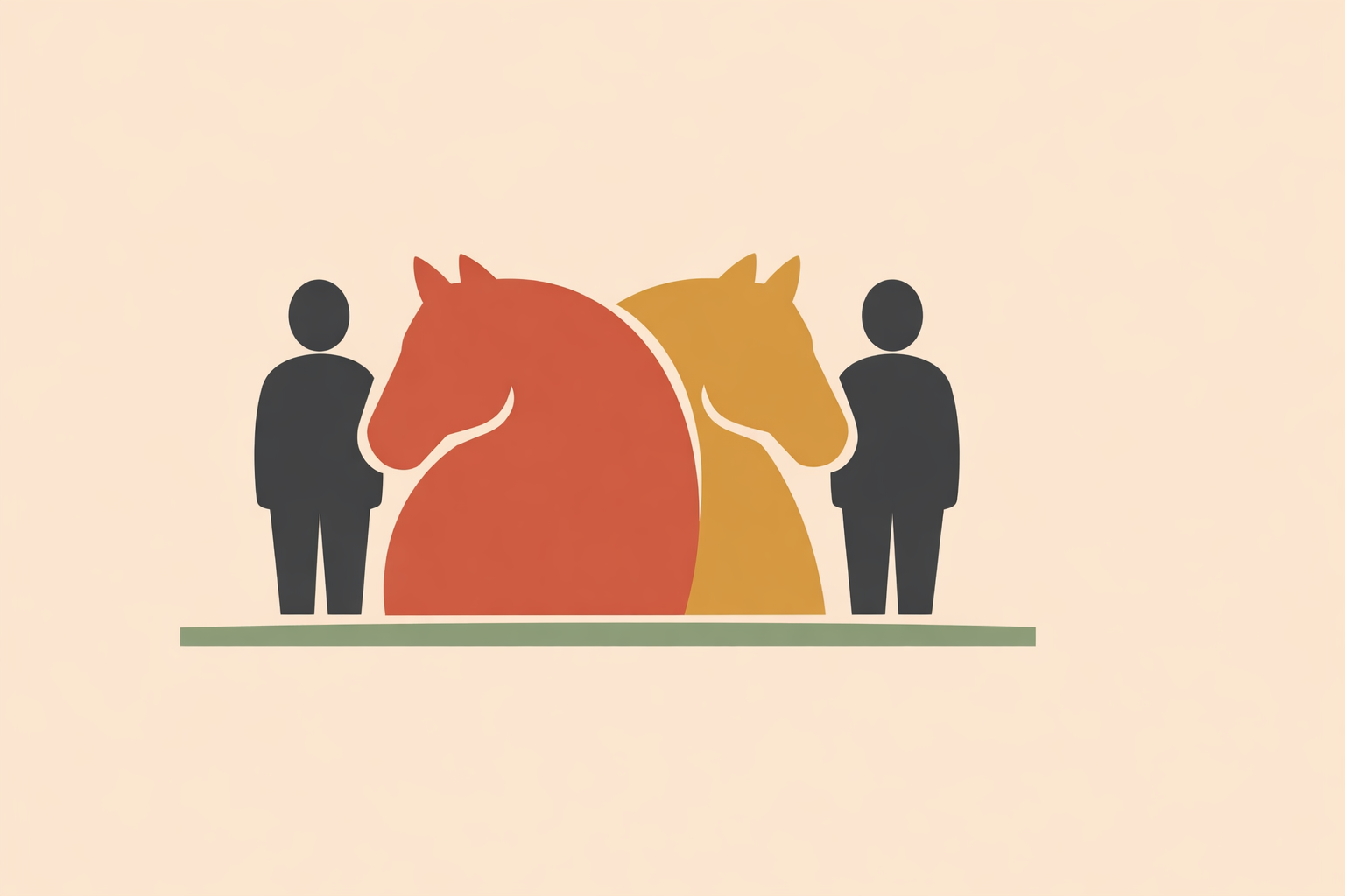 Two-guide equine therapy team supporting client as they lead a calm horse through an outdoor therapeutic exercise