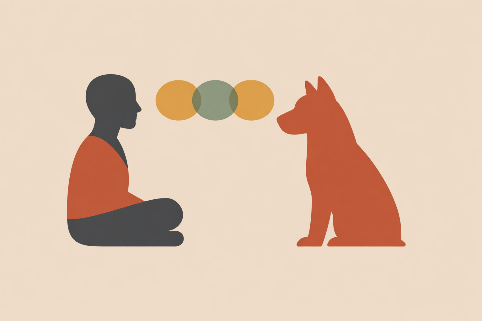 Animal communicator practicing telepathy with a dog to expand professional animal communication services