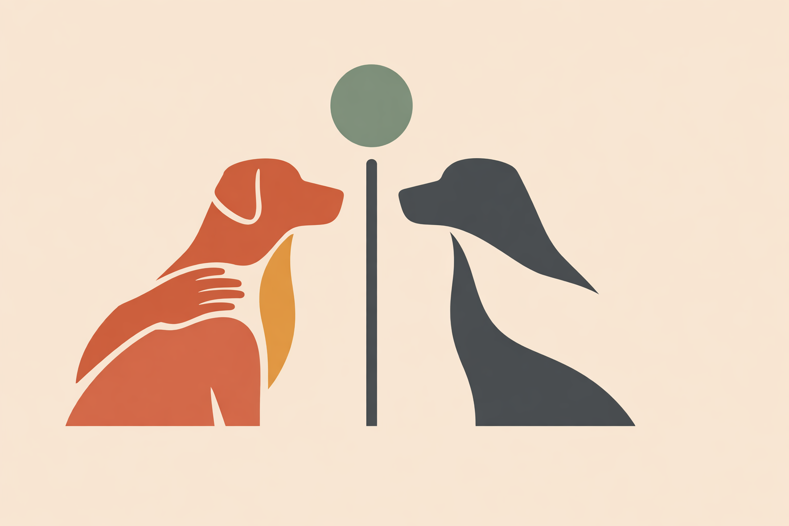 Canine massage therapist discussing treatment boundaries with veterinarian while examining a relaxed dog on clinic table