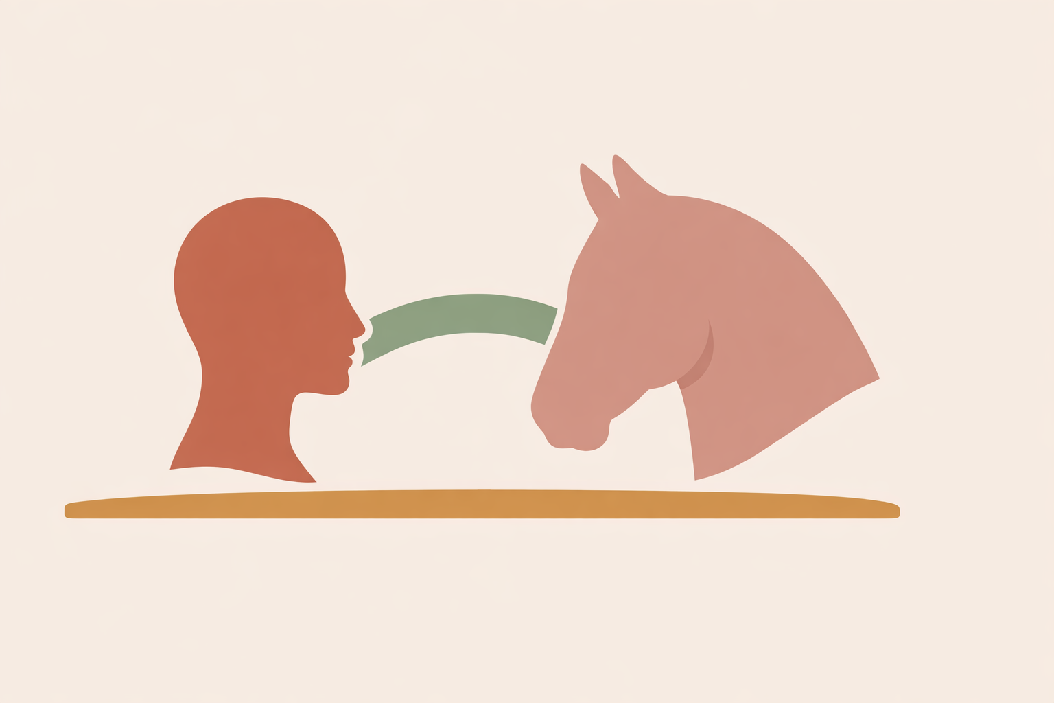 Therapist guiding client to build somatic awareness while connecting with a calm horse during an equine session