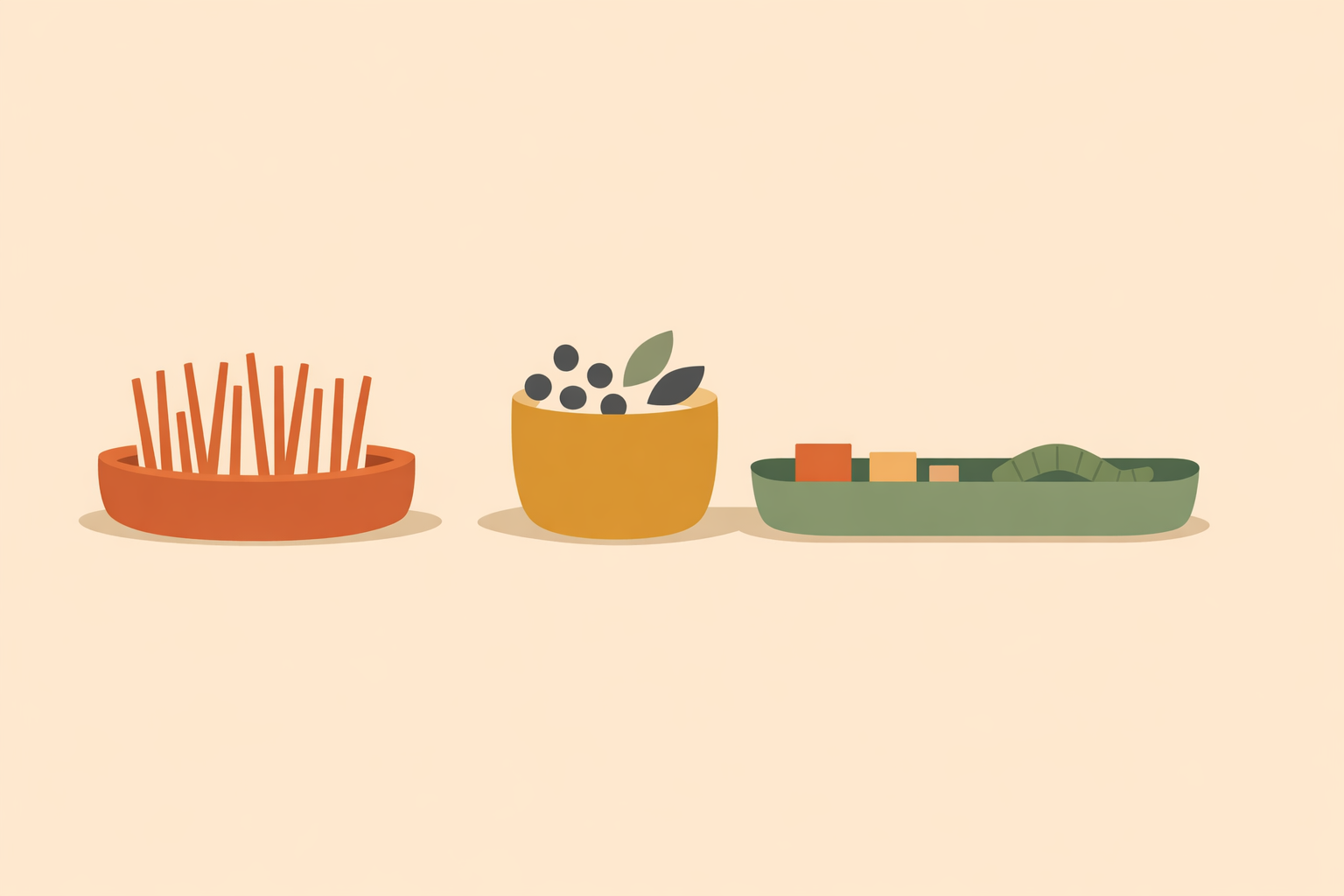 Pet rabbit, parrot, and bearded dragon eating species-appropriate diets of fresh greens, seeds, and insects
