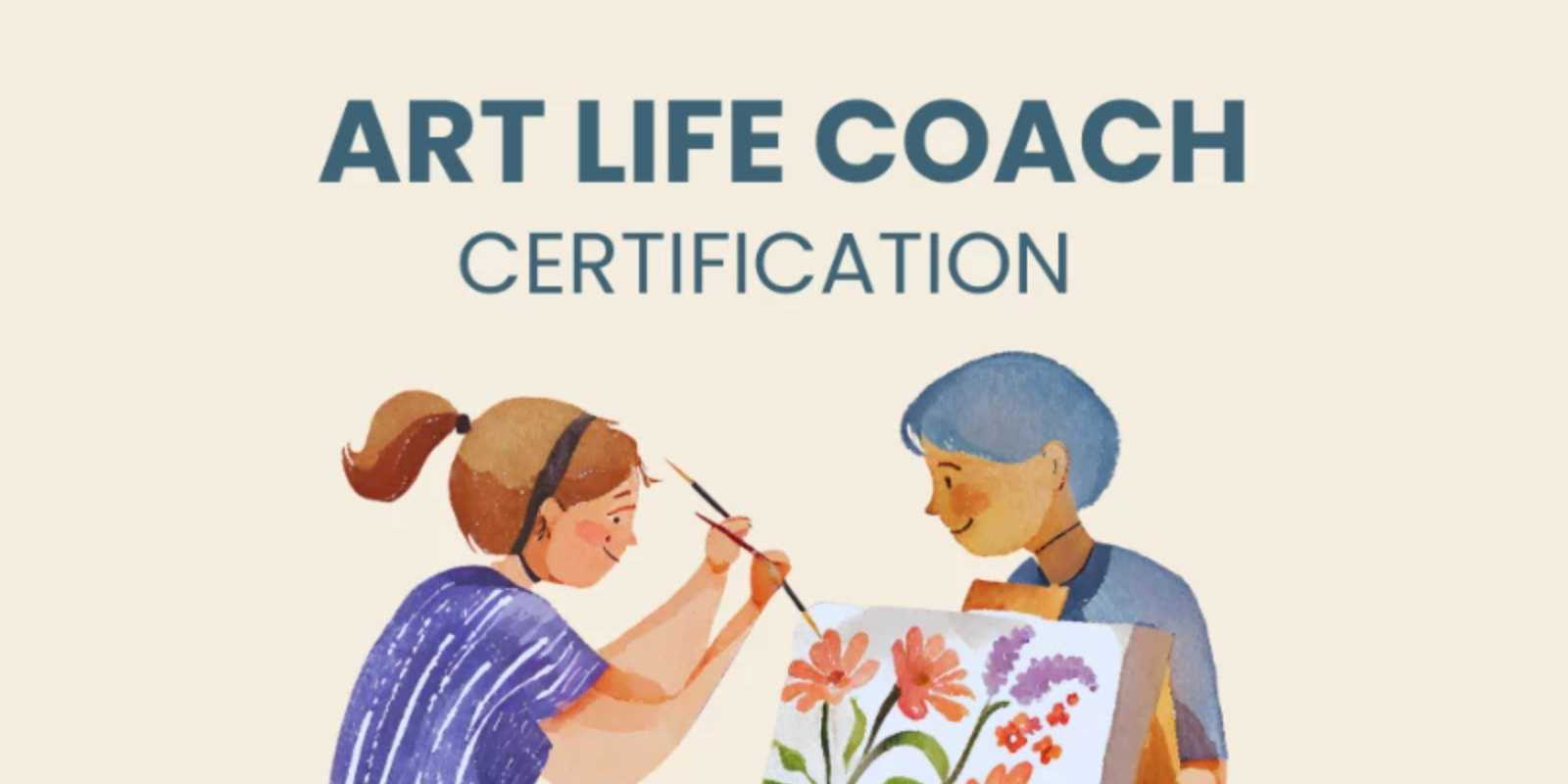 Femme en séance de coaching artistique, peignant sur une toile.