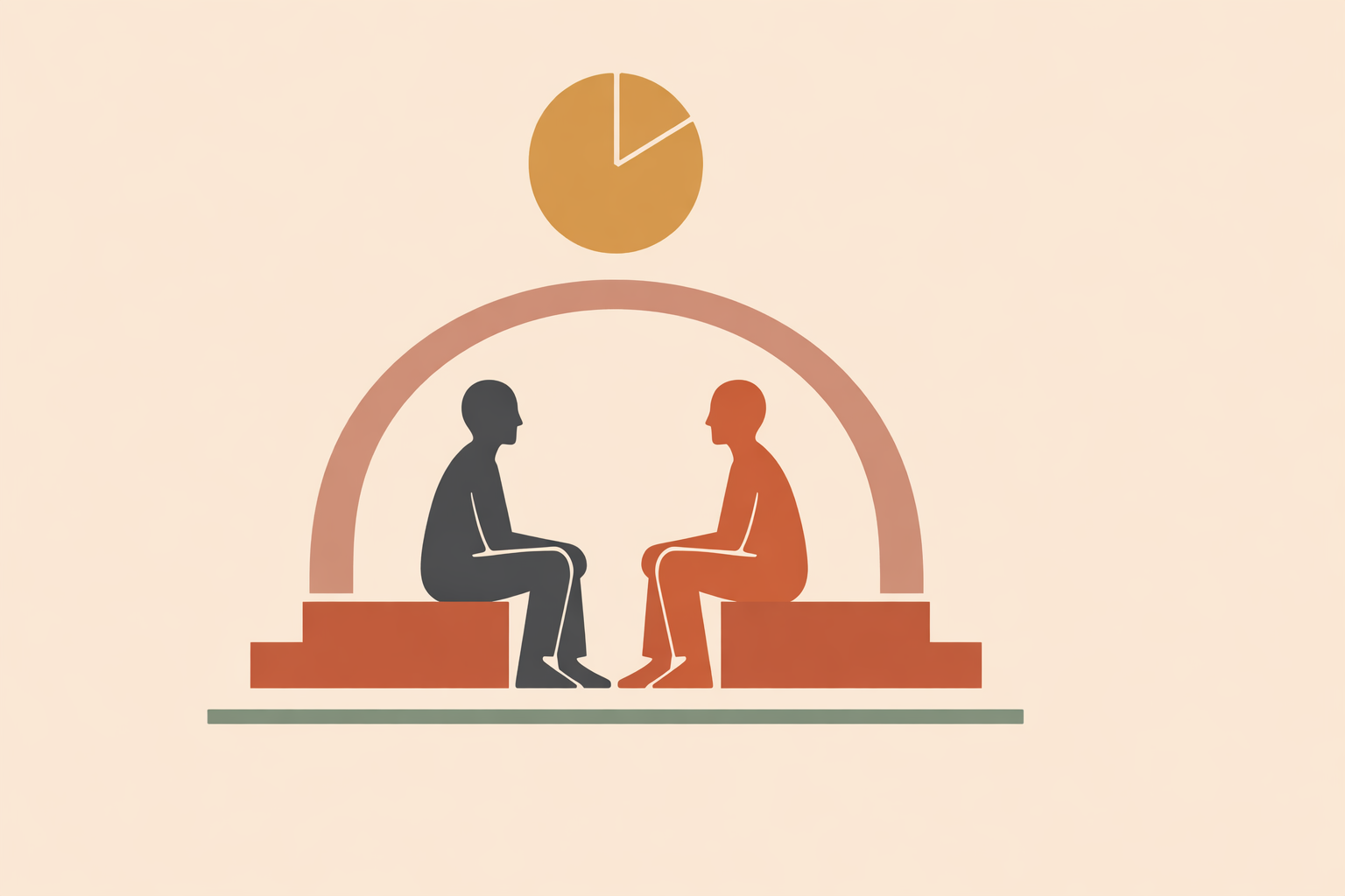 Relationship coach leading structured session with couple, using step-by-step template to improve communication