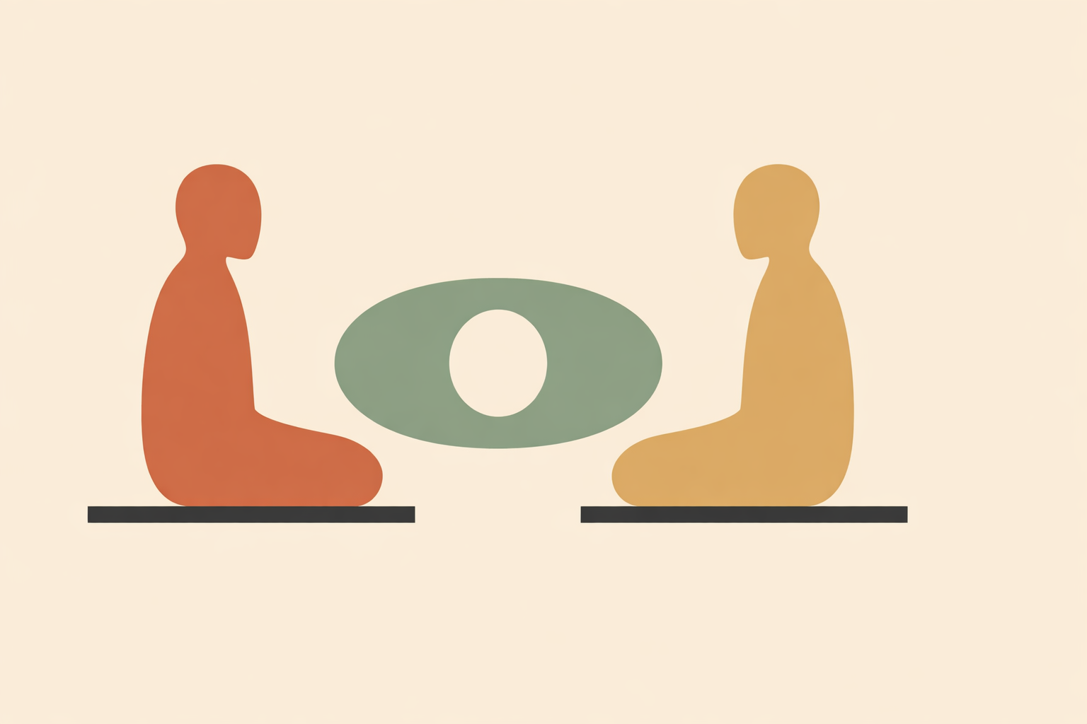 Mind-body coach calmly guiding client through grounding exercise to build safer, clearer therapeutic connection