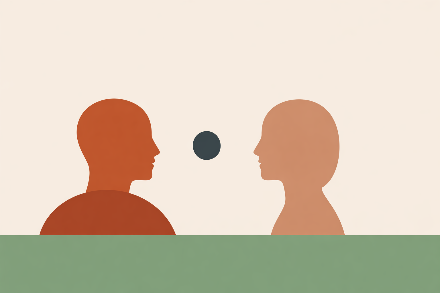 Mindfulness coach listening attentively to client, modeling ethical boundaries and staying within professional scope