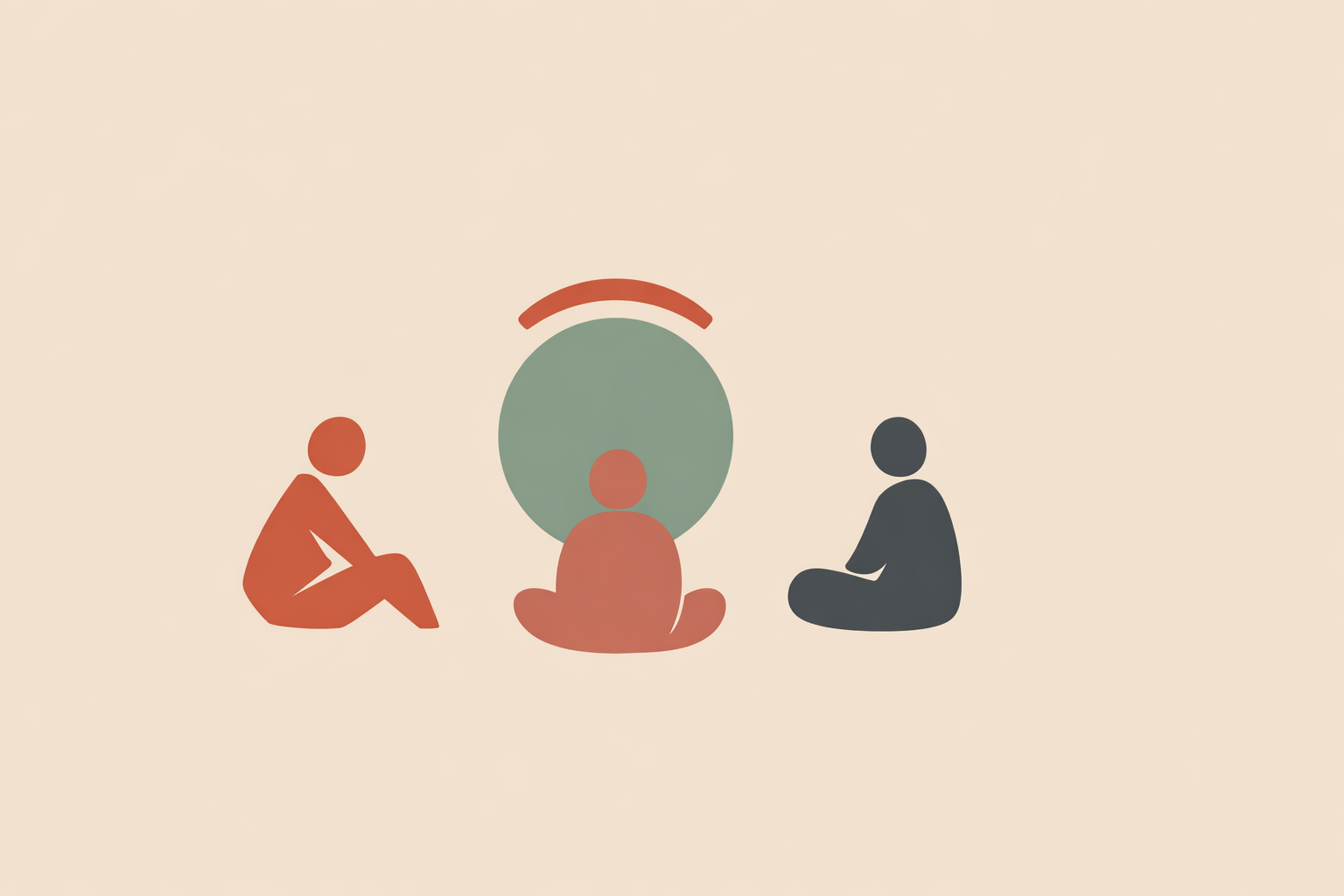 Leader using coaching strategies to calm a heated team meeting as colleagues discuss around conference table