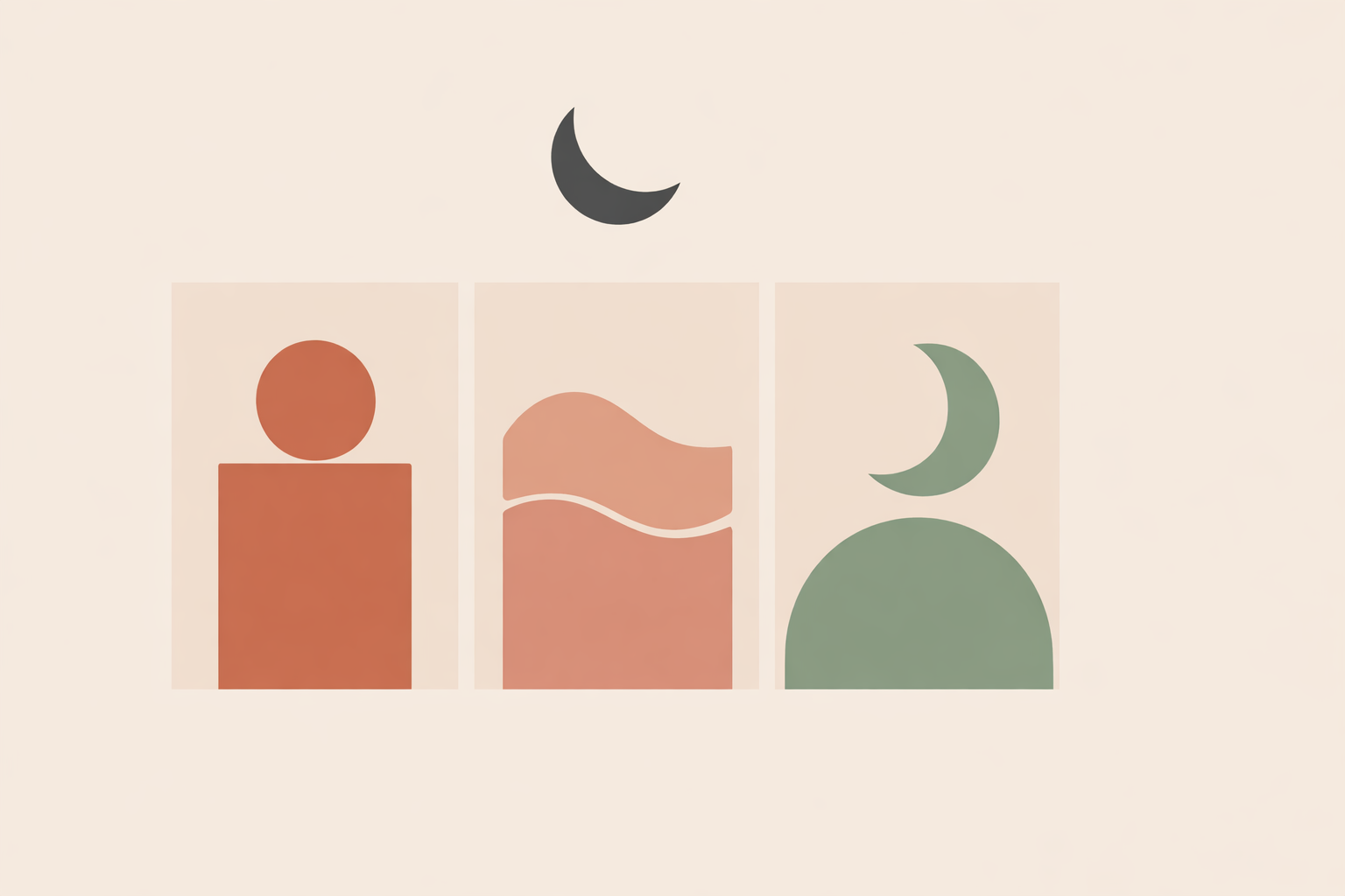 Woman practicing bedtime mindfulness for sleep, relaxing in dim bedroom with closed eyes and calm breathing