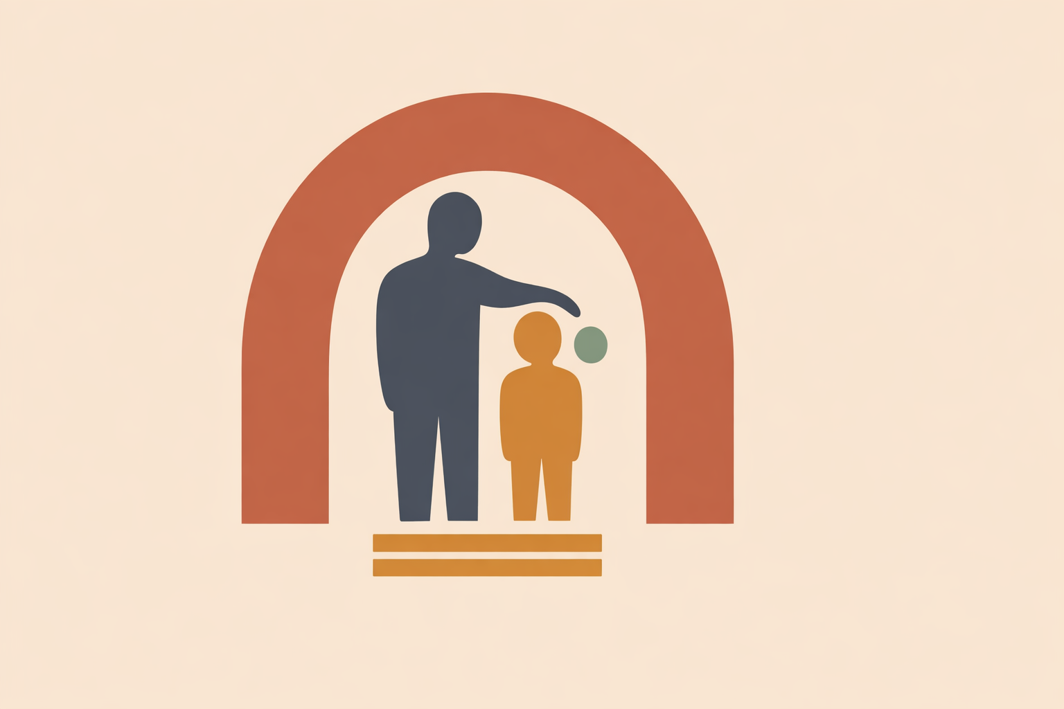 Parent guiding young child with calm boundaries, illustrating authoritative parenting approach over permissive style