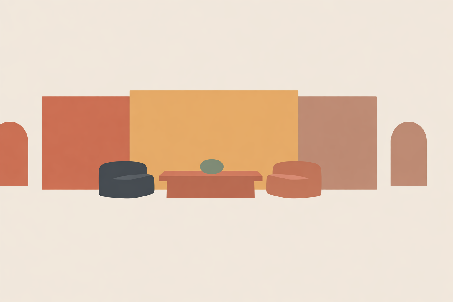 Art therapist arranging safe, space-saving art supplies for older adults in a small shared room