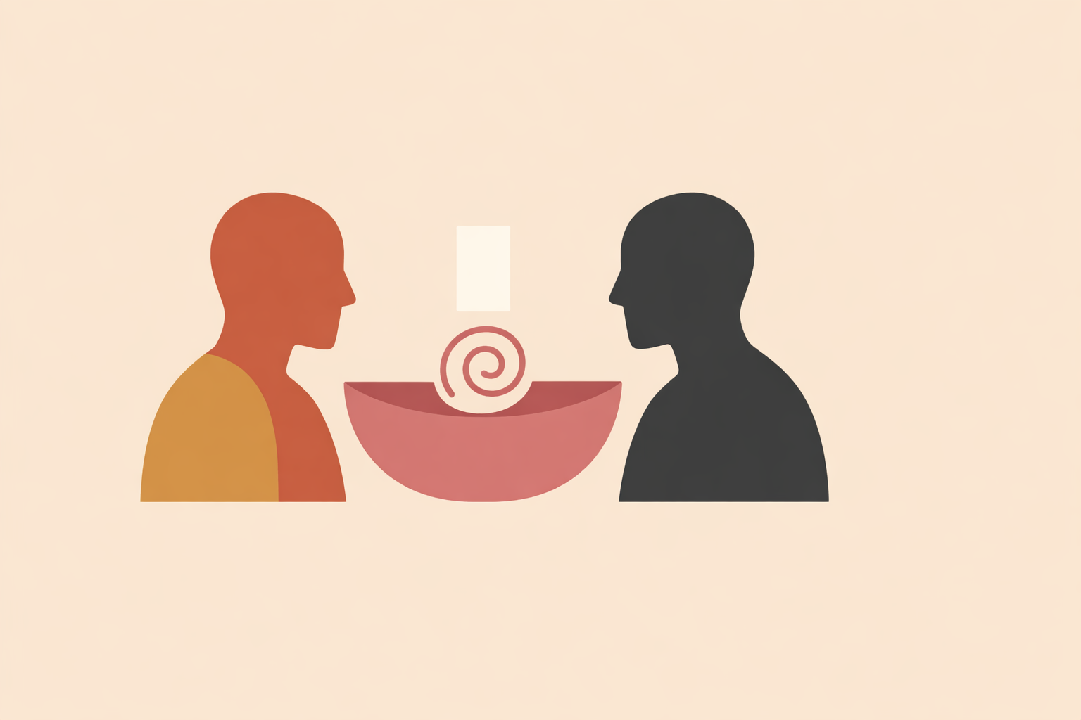 Therapist and client discussing abstract artwork to practice gentle artwork interpretation techniques for personal change