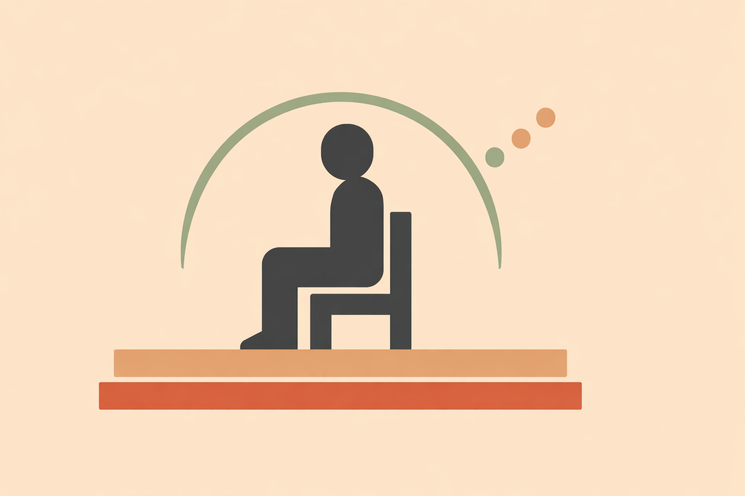Woman practicing physical grounding technique, pressing feet into floor and focusing breath for a quick 3-minute reset