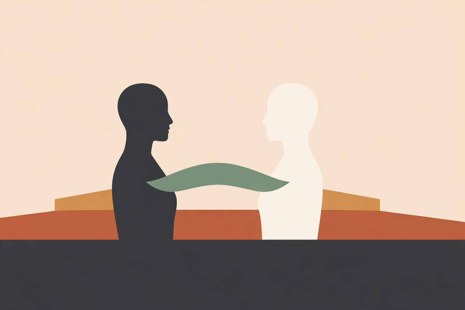 Therapist explaining polyvagal therapy concepts to a client using a simple nervous system diagram