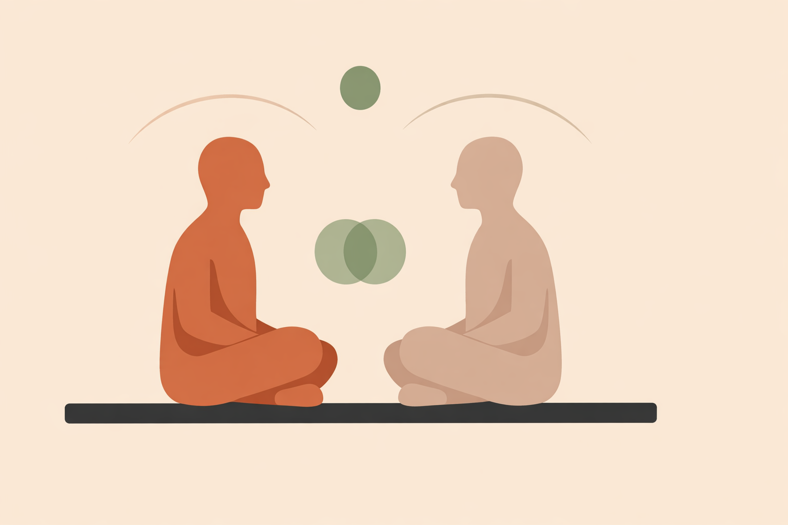 Coach leading client through mindfulness for stress reduction during one-on-one coaching session