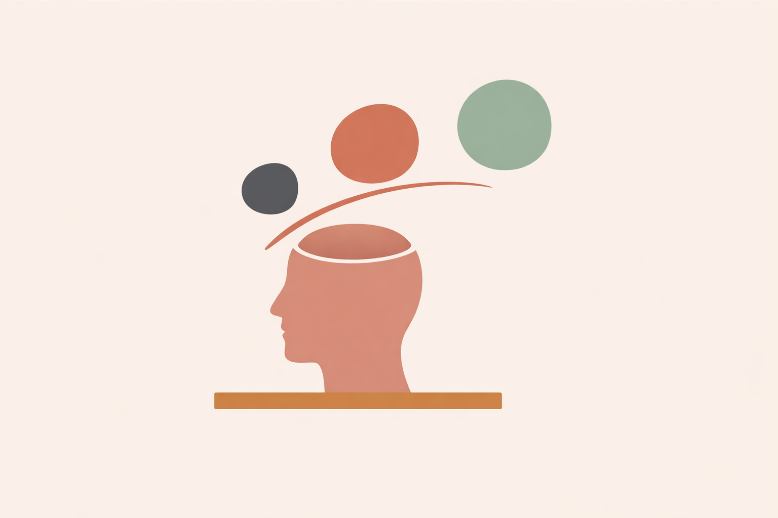 Person practicing cognitive defusion technique, observing anxious thoughts on paper during brief ACT mindfulness exercise