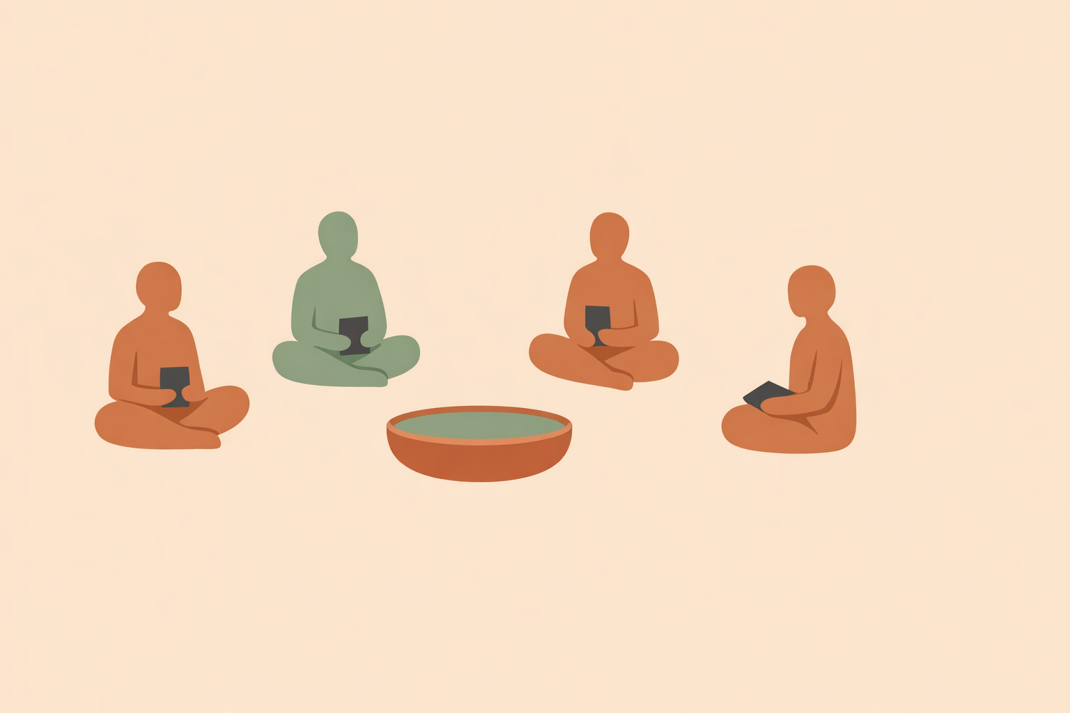 People in a support circle journaling together, sharing grief and loss through guided group writing prompts