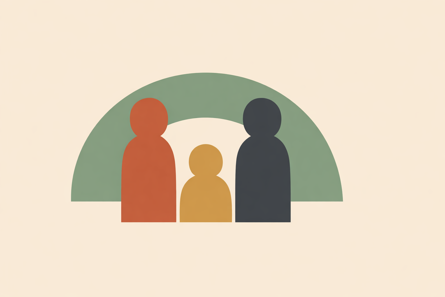 Divorced parents calmly discussing child custody plan with mediator, practicing family conflict resolution during co-parenting talk