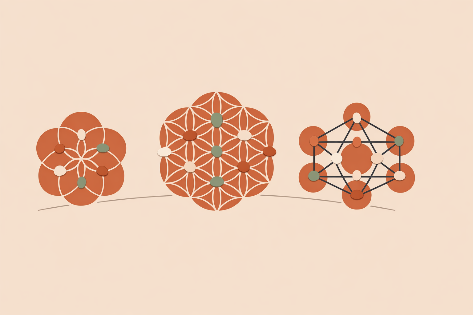 Coach guiding client through sacred geometry manifestation layout for mindset coaching and goal setting