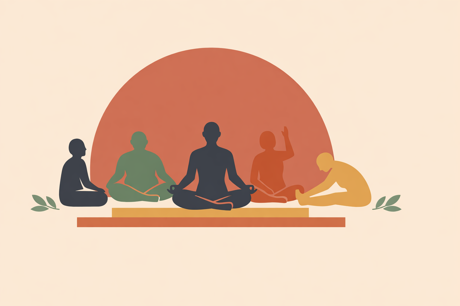 Yoga instructor demonstrating gentle beginner pose to help new students practice safely without detailed health intake