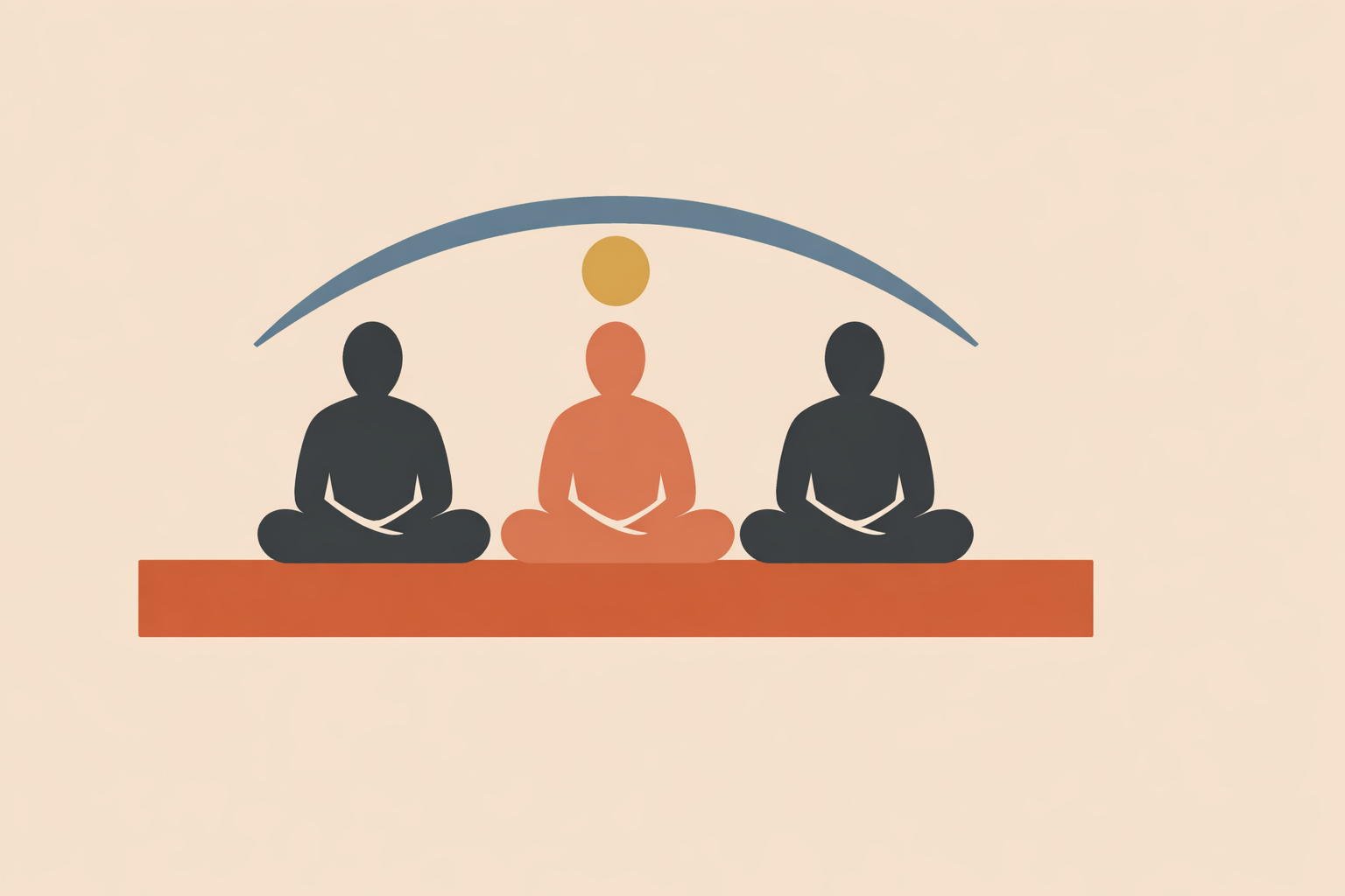 Team collaborating at laptops while practicing guided meditation for focus and productivity in the workplace