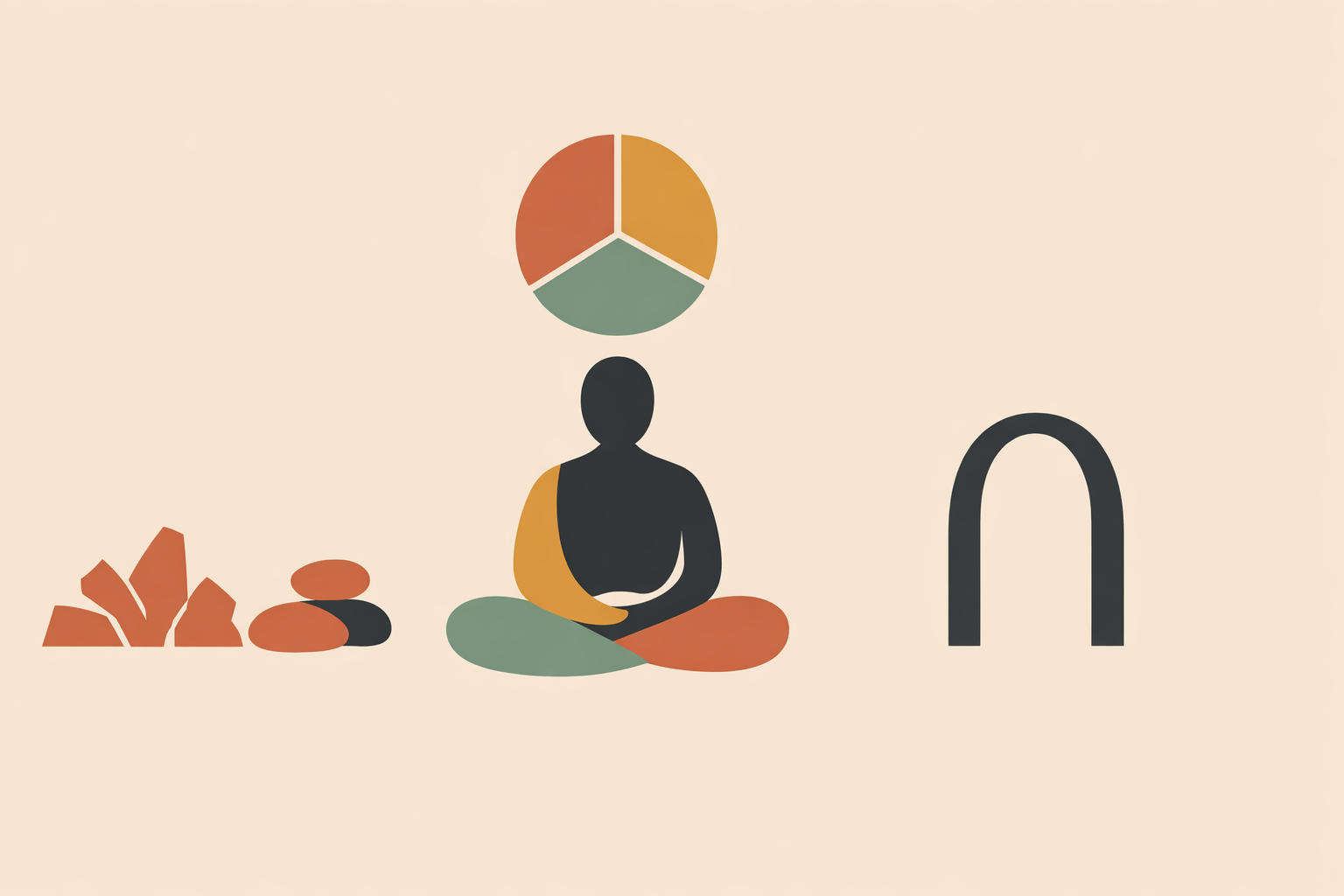 Coach leading client through seated meditation for stress management in a calm office setting