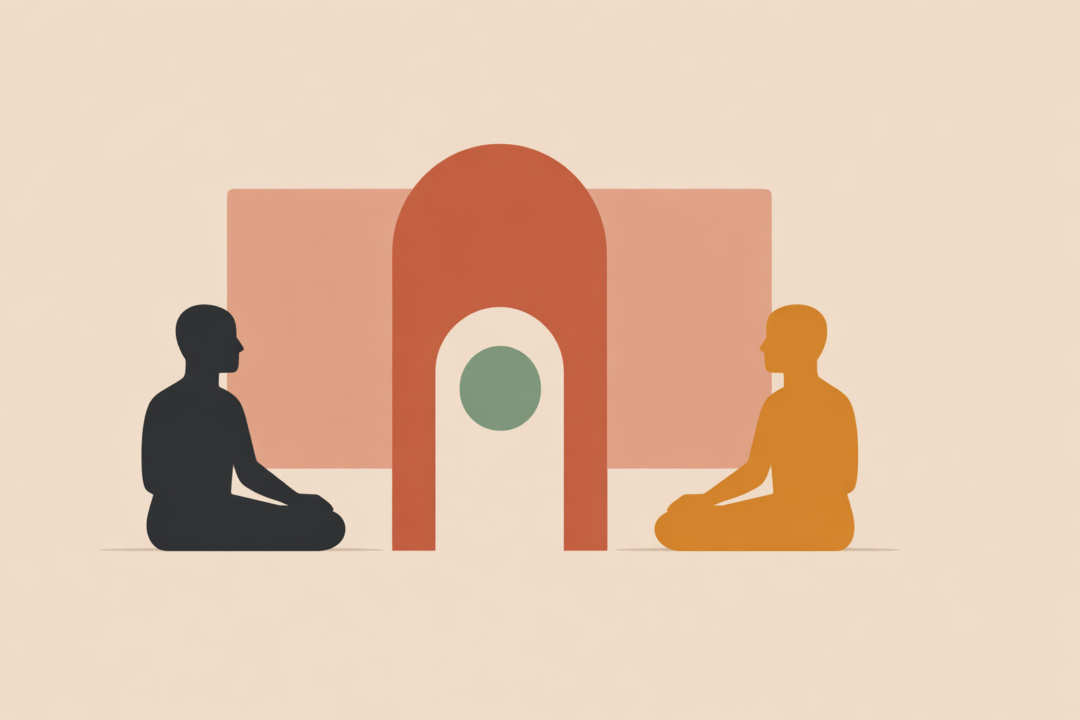Yoga teacher reviewing class waivers with student before practice, modeling clear ethical yoga teacher boundaries
