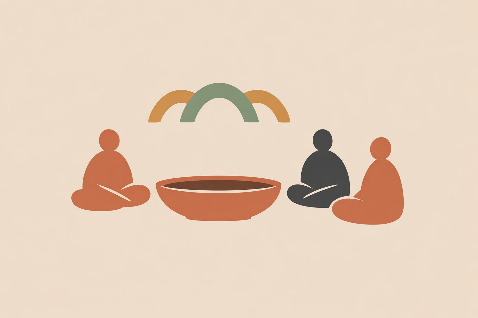 Facilitator leading a cacao ceremony circle for trauma-aware group healing and mindful emotional processing