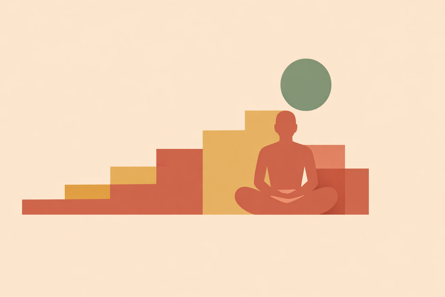 Meditation coach leading client through guided breathing session while planning a realistic path to replace full-time salary