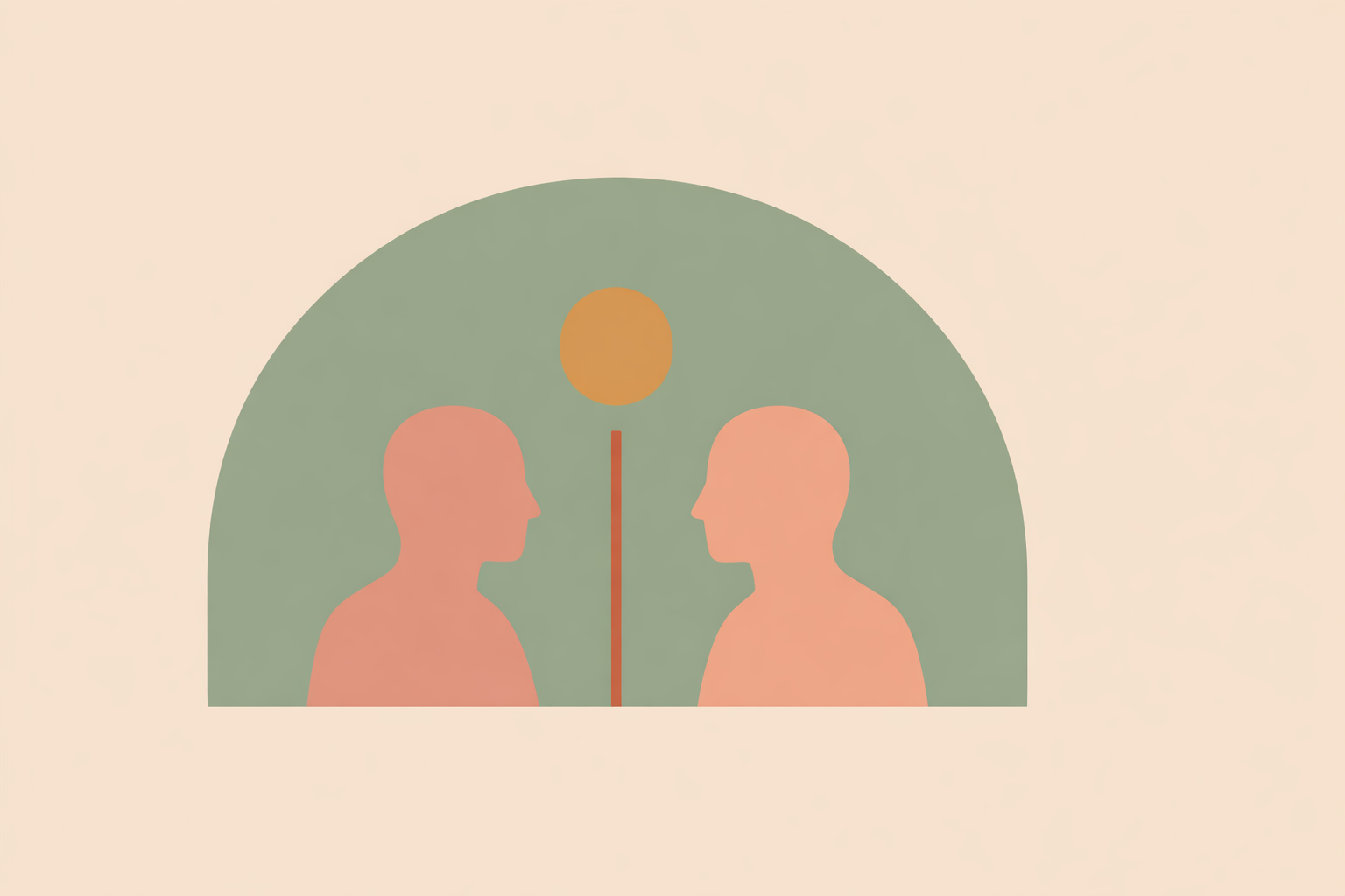 Coach listening attentively as client speaks in session, modeling intuitive coaching without overriding client choices