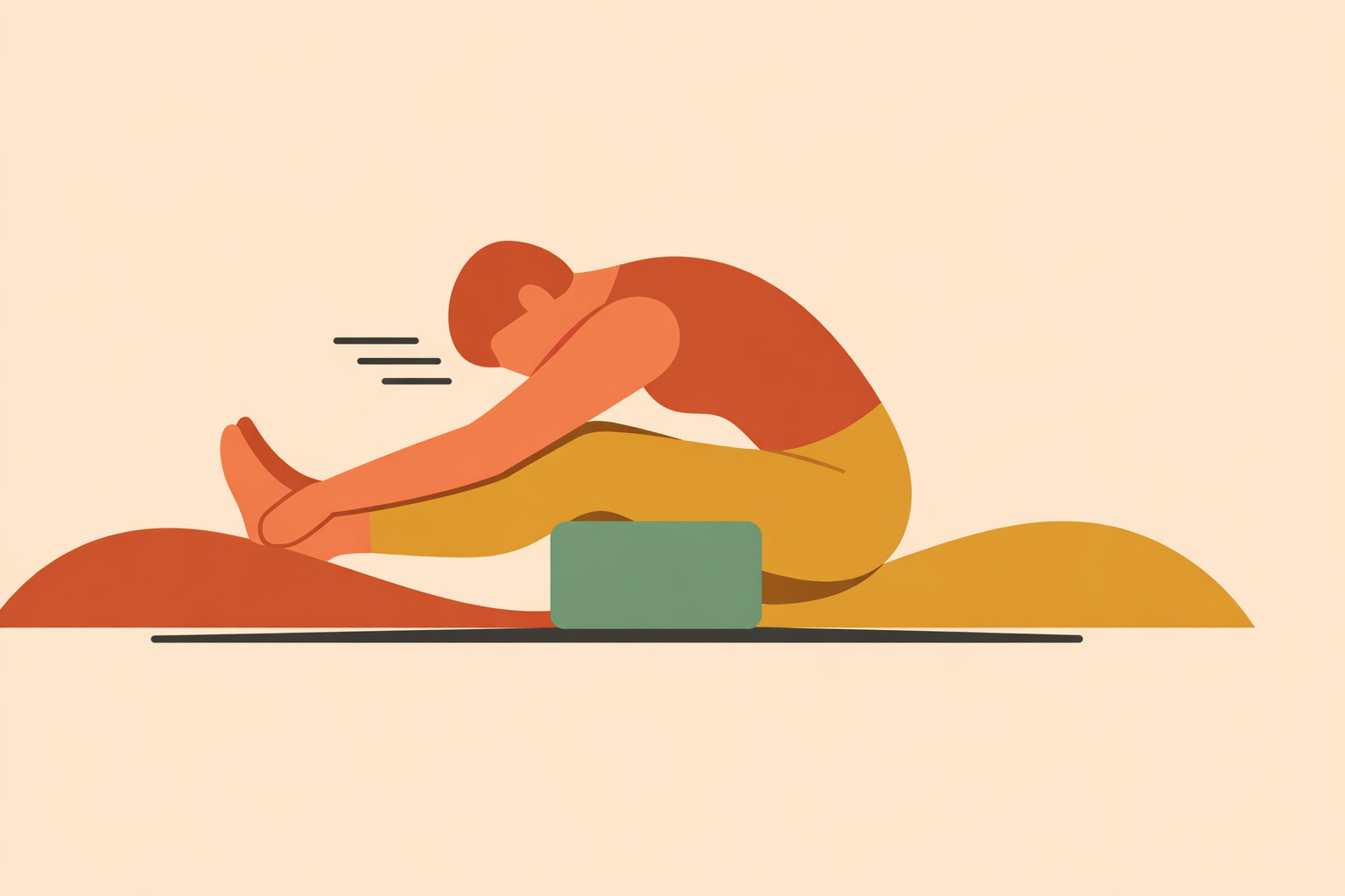 Yoga instructor helping beginner stretch tight hamstrings in forward fold pose on mat in bright studio